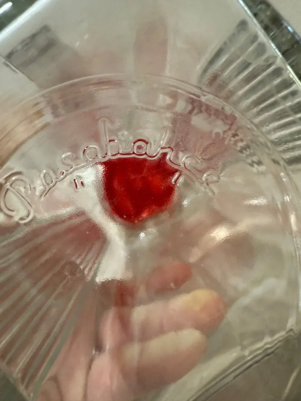 Pasabahce Clear Glass Pitcher With Red Lid 60 Oz Ribbed Design Beverage Containe
